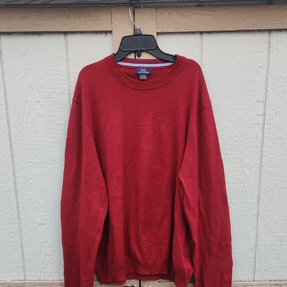 Brooks Brothers 346 Cashmere Cotton Blend Red Crewneck Pullover Sweater‎ Large